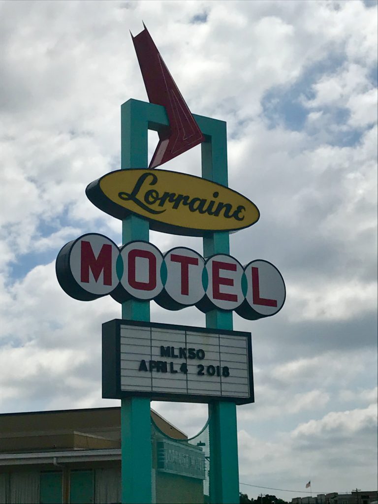 The iconic sign for The Lorraine Motel